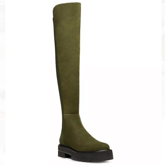 NWT/NIB Stuart Weitzman 5050 ULTRALIFT PLATFORM BOOT in Hunter Green Suede - Picture 1 of 10